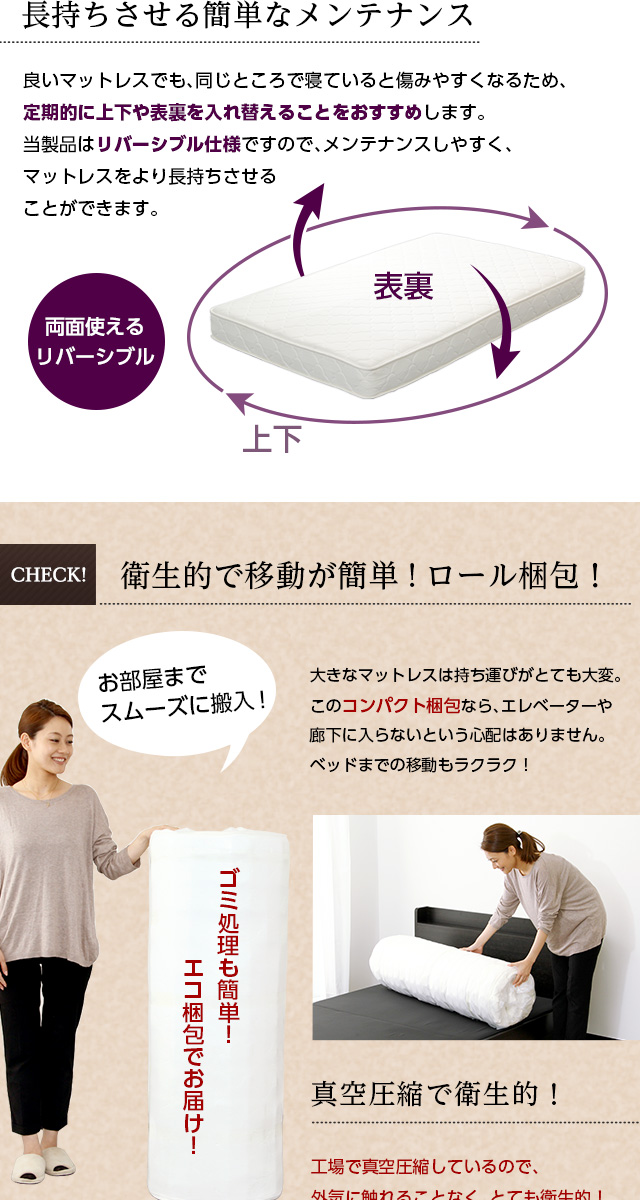 ダブル] ポケットコイルスプリングマットレス [FM-05-D] | 家具通販の