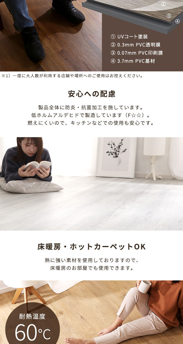 はめこみ式フロアタイル 12枚セット [FJT-12] | 家具通販のグランデ本店