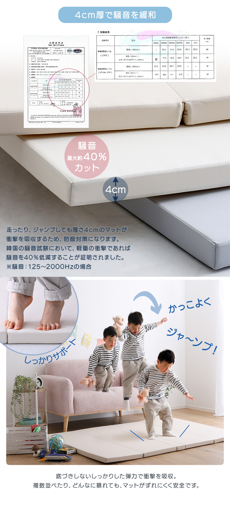 折りたたみ式キッズプレイマット Sサイズ（120×160cm）[KPM-1216S