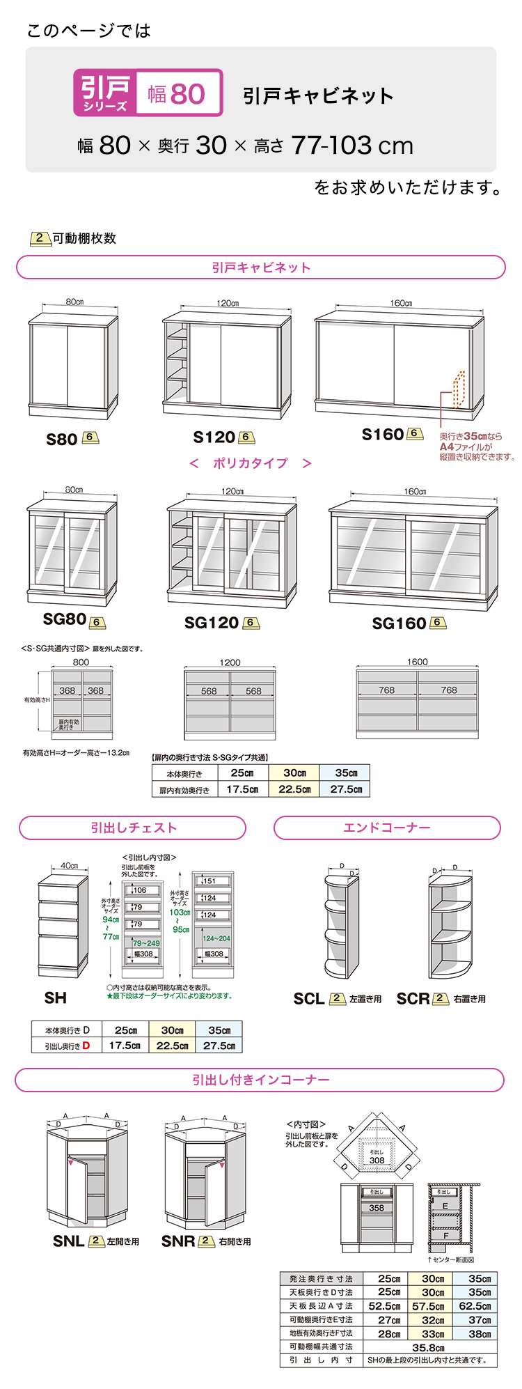 引戸シリーズ】セミオーダーカウンター下収納ぴったりくん
