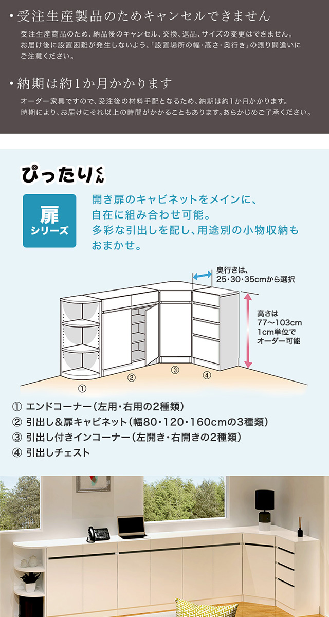 扉シリーズ キャビネット 幅80cm×奥行30cm [SH-19PT8030] | 家具通販の