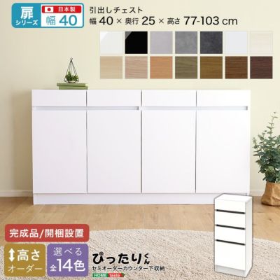 【扉シリーズ】セミオーダーカウンター下収納ぴったりくん 引出しチェスト 奥行25cm  [SH-19PTH25]