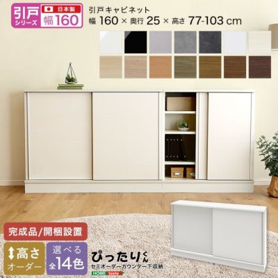 【引戸シリーズ】セミオーダーカウンター下収納ぴったりくん キャビネット 幅160cm×奥行25cm  [SH-19PS16025]