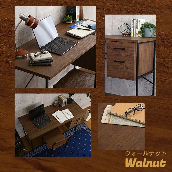 【美品・総額4万円以上】オシャレPCデスク＋チェアセット 幅120cm 2段引出 楽天市場】ヴィンテージ風 デスクチェアセット 幅120cm 2点