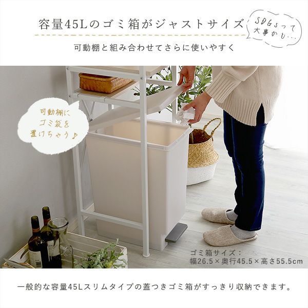 さわやかなオシャレゴミ箱上ラック すきま収納タイプ[FRA-T1SS] | 家具通販のグランデ本店