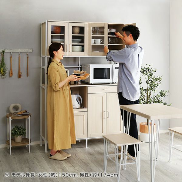 さわやかなオシャレワイド食器棚 Frais-フレ- [FRA-18120] | 家具通販 