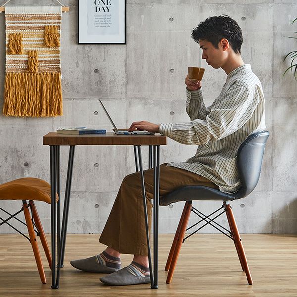 k981r114 ウッドとブラックレザーのコントラストが素敵なチェア 2脚セット k981r114 ウッドとブラックレザーのコントラストが素敵なチェア 2脚