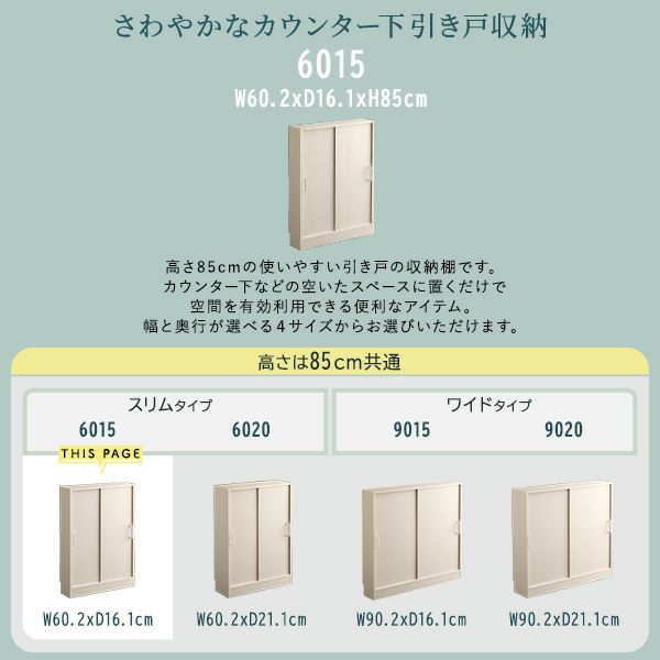 さわやかなカウンター下引き戸収納6015[FKSS-6015] | 家具通販の