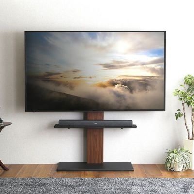 最大100インチ対応 頑丈テレビスタンド 専用サウンドバー棚板 SET[HWAT-HBWAT]