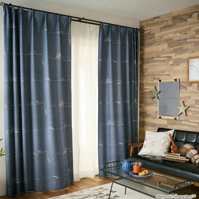 MOOMIN/ムーミン　ドレープカーテン　100×200cm×1枚 DENIM BORDER　デニムボーダー [SH-26-MDB200]