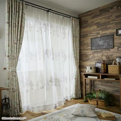 MOOMIN/ムーミン　シアーカーテン　100×198cm×1枚【PUUT BORDER voile　プートボーダー　ボイル】