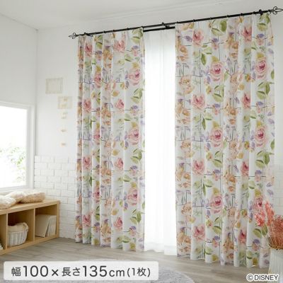 DISNEY/ディズニー　ドレープカーテン　100×135cm×1枚【MICKEY/Rose grid　ミッキー/ローズグリッド】 [SH-26-DMR135]