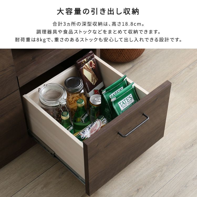 日本製　特殊鋼板を使ったキッチンカウンター(引き出しタイプ)　80cm幅 Amazon｜ホームテイスト 日本製 特殊鋼板を使ったキッチン