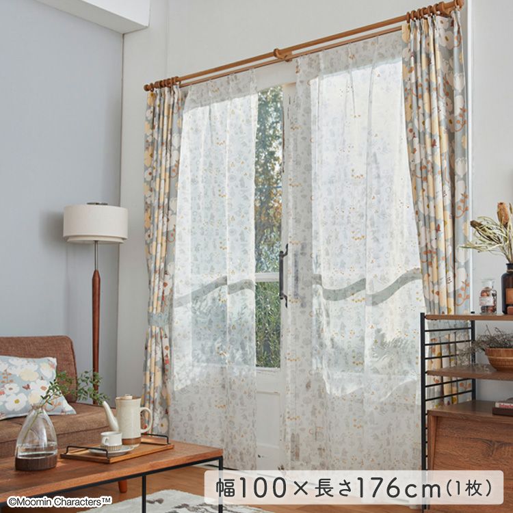MOOMIN/ムーミン シアーカーテン 100×176cm×1枚【FUN TIME voile