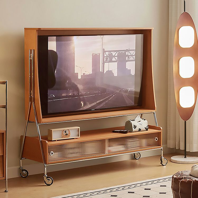 テレビ台☆新品/木目が美しい八角壁寄せテレビスタンド ハイタイプ HDD  