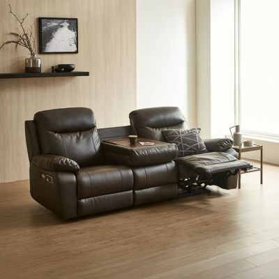 Bluetooth対応スピーカー内蔵　3人掛け本革ソファ　テーブル付　【Laguna-ラグナｰ】 [SH-24-STS-CL]